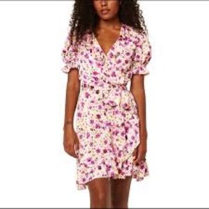 Misa Los Angeles Floral Mini Dress - Pink and White